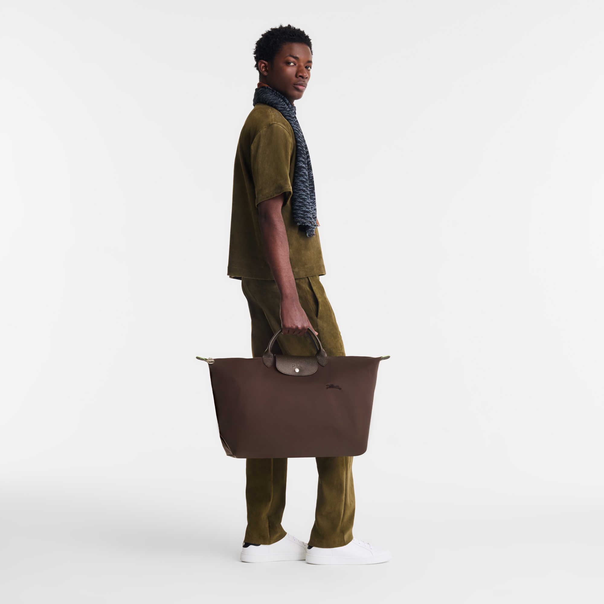 Le Pliage Green L Travel bag / Mocha - Recycled canvas - 图片 2