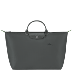 Le Pliage Green L Travel bag / Graphite - Recycled canvas