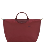 Le Pliage Green L Travel bag / Pomegranate - Recycled canvas
