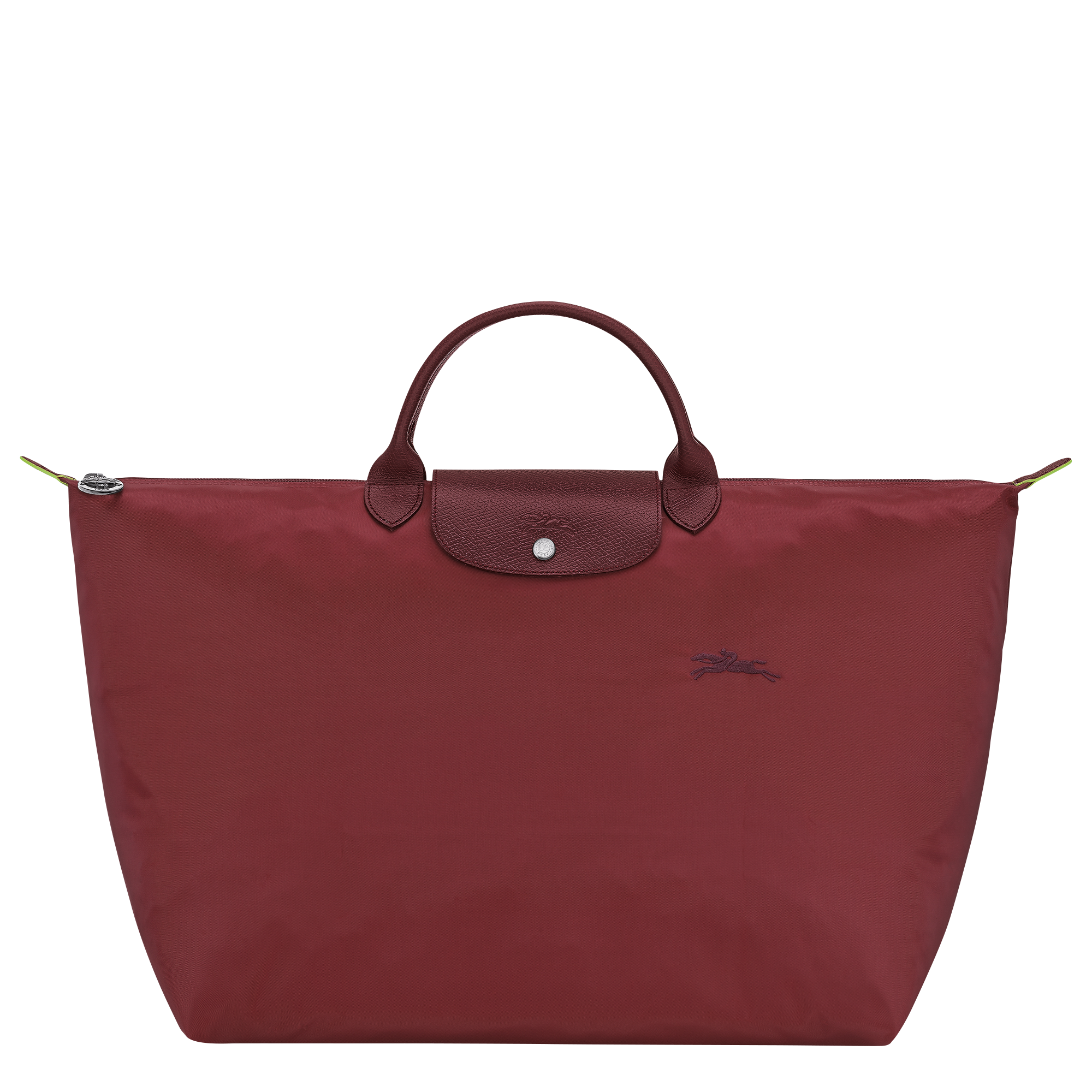 Le Pliage Green L Travel bag / Pomegranate - Recycled canvas