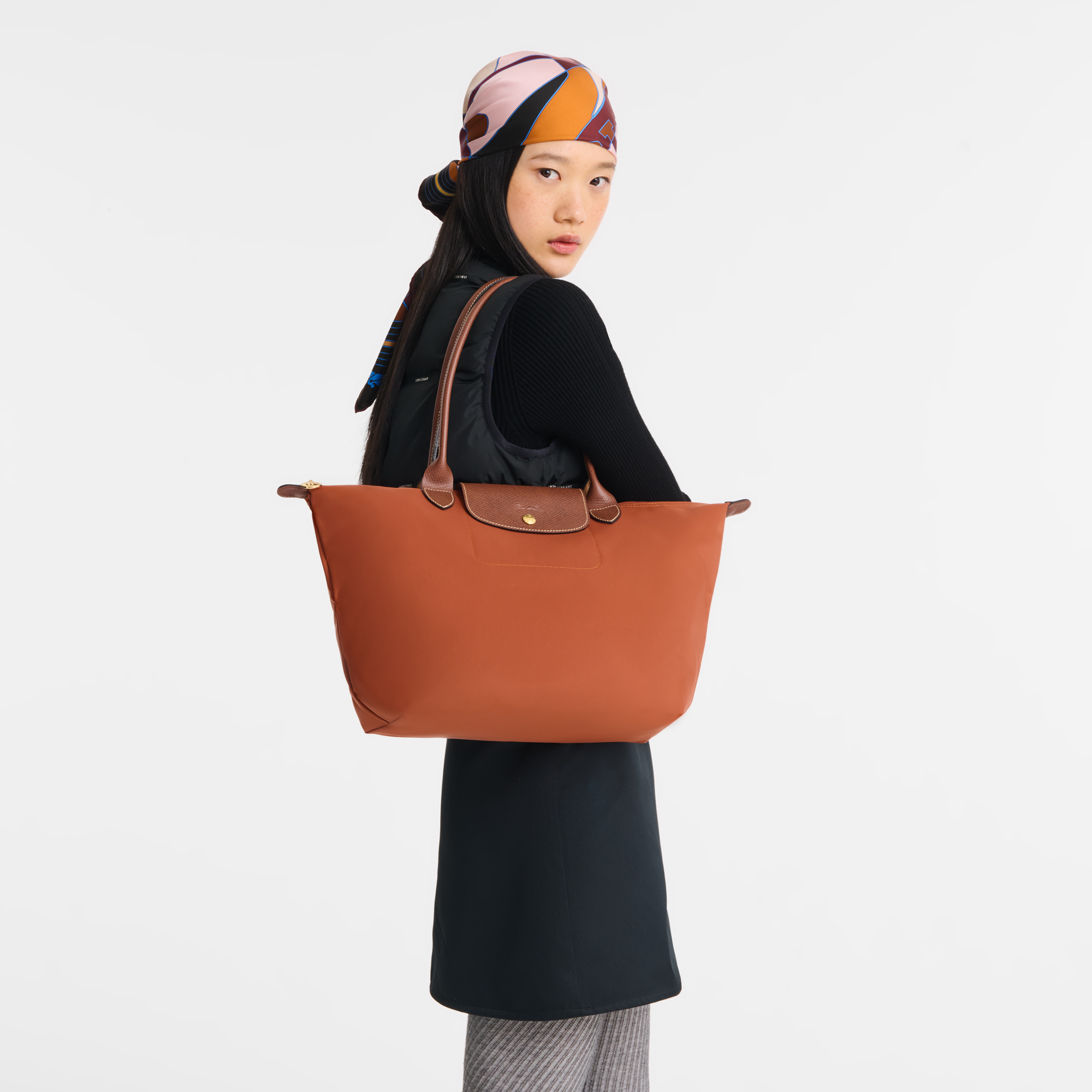 Le Pliage Original L Tote bag / Brick - Recycled canvas - 图片 2