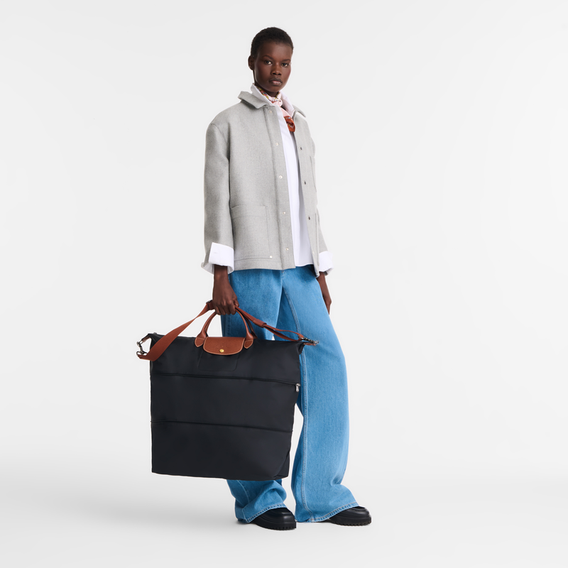 Le Pliage Original Travel bag expandable / Black - Recycled canvas - 图片 17