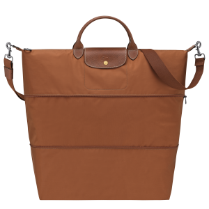 Le Pliage Original Travel bag expandable / Cognac - Recycled canvas
