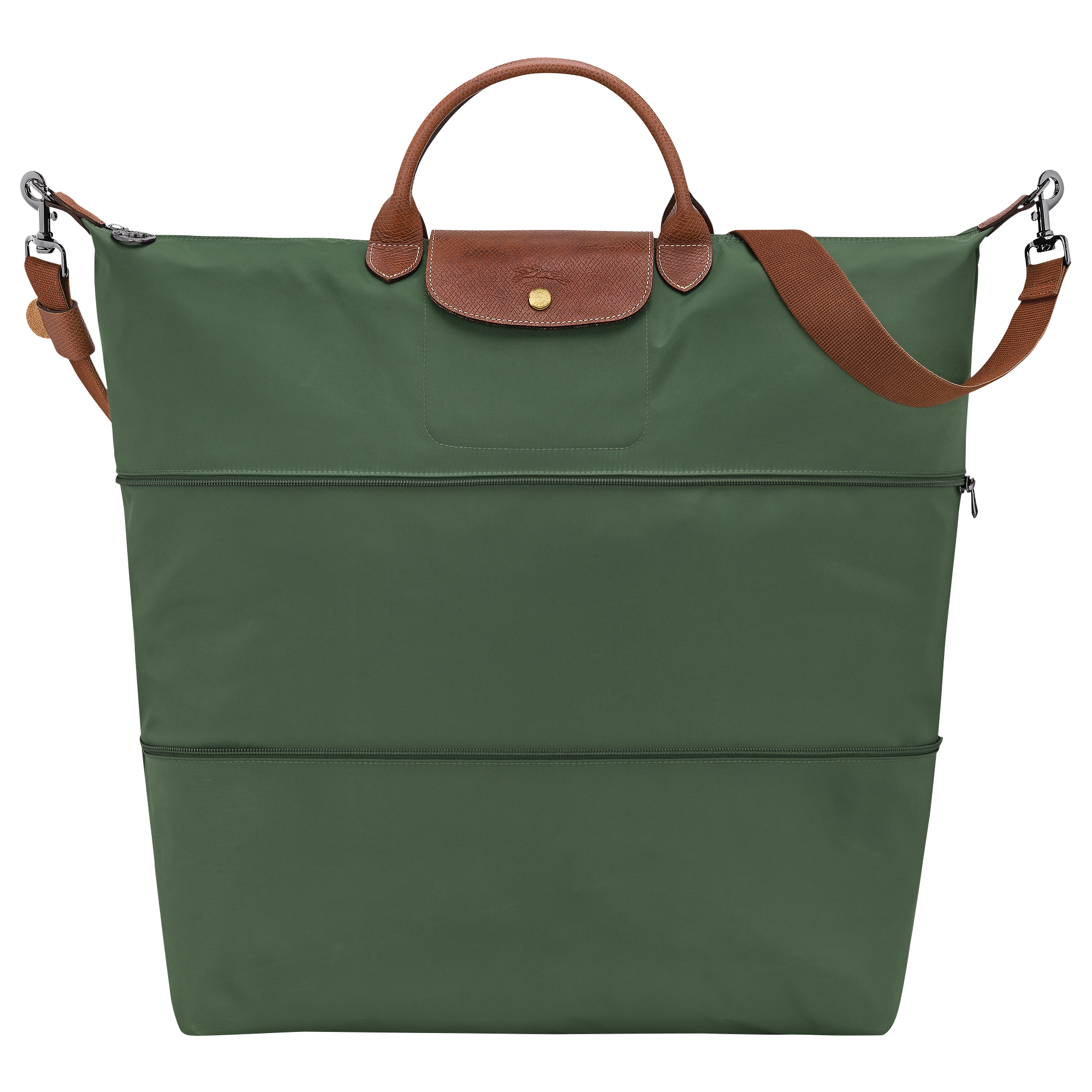Le Pliage Original Travel bag expandable / British Green - Recycled canvas