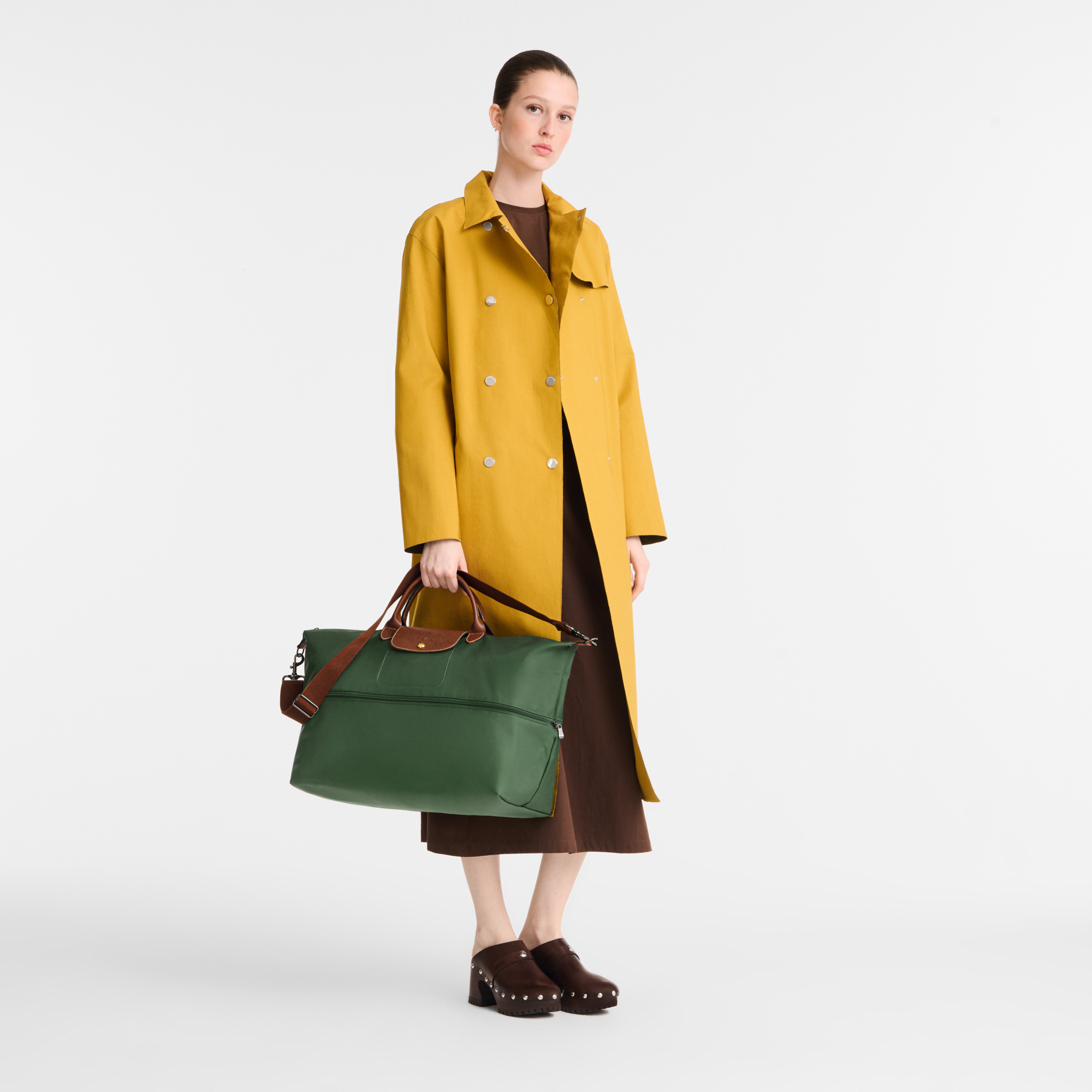 Le Pliage Original Travel bag expandable / British Green - Recycled canvas - 图片 3