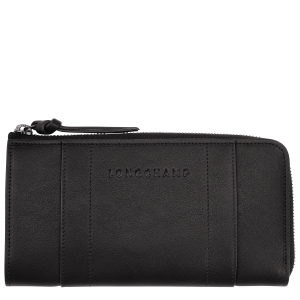 Longchamp 3D Zip around wallet / Black - Leather